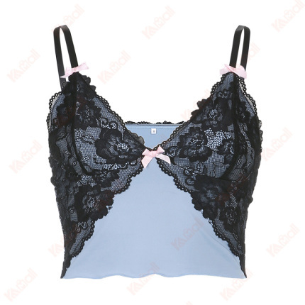 lace bra v-neck tank top